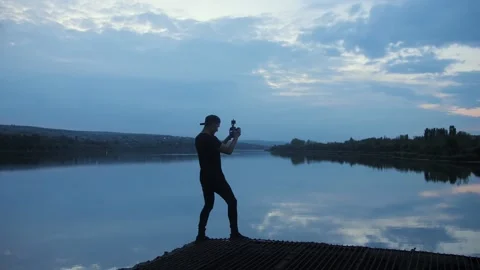 Videoing The Lake Stock Footage 169692761