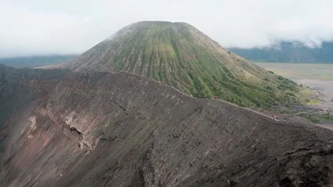 Videoof high volcano with clouds on Java island in Indonesia Stock Footage 130593927