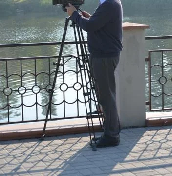 Videoperator for work 스톡 사진