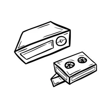 Videoplayer with two cassettes Illustrazione stock