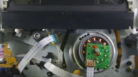 Videorecorder work of elements (top view) Video stock 81139118