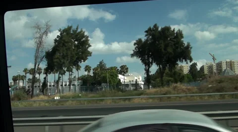 A Videosurvey is afoot through the window of excursion taxi Stock Footage 39670506