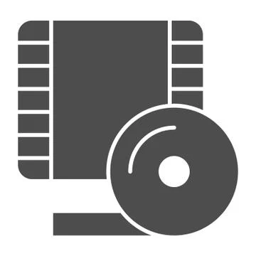 Videotape frame solid icon. Film strip symbol, glyph style pictogram on white Stock Illustration