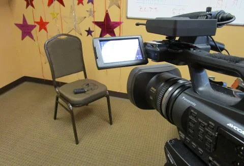 Videotaping Interview Camera and Mic Stock Photos