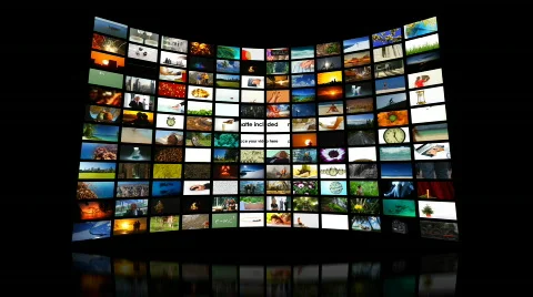 Videowall zoom in with matte Stock Footage 600806