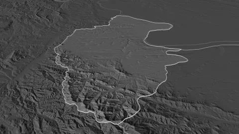 Vidin, Bulgaria. Bilevel elevation map with surface waters Stock Illustration