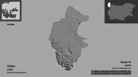 Vidin, Bulgaria. Bilevel elevation map イラスト素材