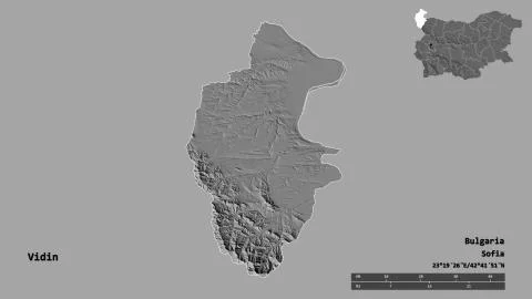 Vidin, Bulgaria. Bilevel elevation map Stock Illustration
