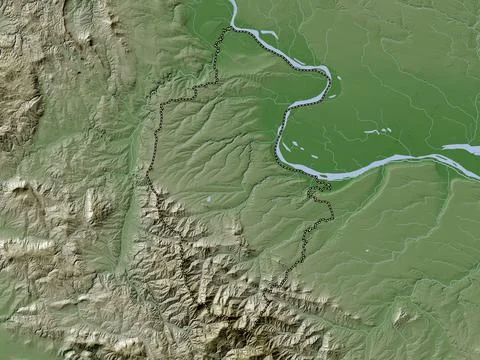 Vidin, Bulgaria. Elevation map colored in wiki style with lakes and rivers Stock Illustration