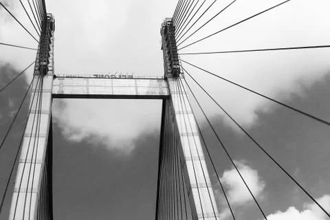 Vidyasagar Setu, longest cable - stayed bridge in India Stock Photos
