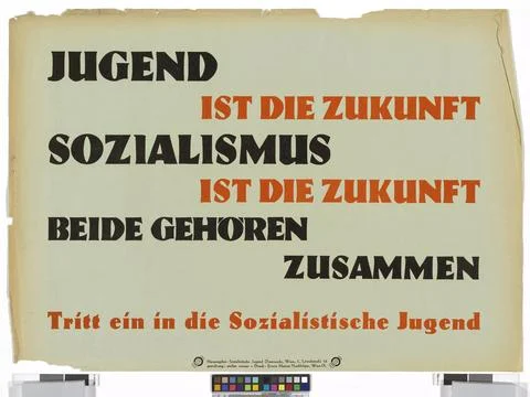 Vienna 19-20th  ct., Scripture "Youth / Is the Future / Socialism / Is the Stock Photos