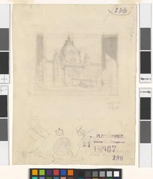 Vienna 19th-20th c, Capuchin church and imperial crypt, sketch for the Fotos de archivo