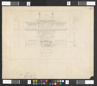 Vienna 19th-20th c, Conversion of the Zedlitzhalle, portal building, upright, Fotos de archivo
