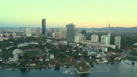 Vienna aerial skyline Видео 224541553