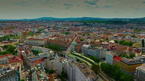 Vienna aerial view in Austria. One of the most famous capital cities of Europe 库存影片 343473066