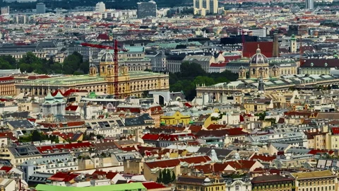 Vienna aerial view in Austria. One of the most famous capital cities of Europe 库存影片 343485268
