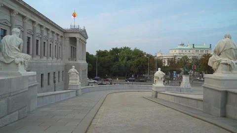 Vienna, Austria - 08/27/2023: Path The Leads From Austrian Parliament Stock-Footage 273016955
