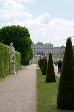 VIENNA, AUSTRIA - APR 30th, 2017: Beautiful building of upper Belvedere Palace Stock Photos