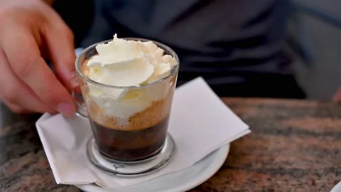 Vienna, Austria, August 2022. Nice slow motion footage of a Viennese specialty: Stock Footage 213351487