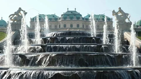 Vienna Austria Baroque Fountain Stock Footage 214016653
