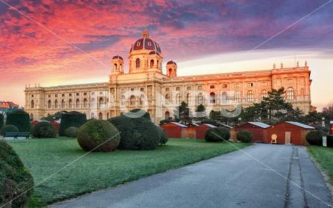 Vienna, Austria. Beautiful view of famous Kunsthistorisches - Fine Arts Museu Stock Photos