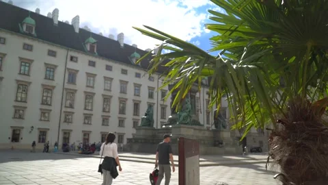 VIENNA, AUSTRIA - MAY , 2018: Innerer Burghof Vienna, part of the Hofburg in a Video stock 145266956
