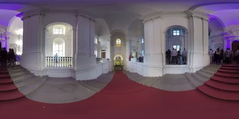 Vienna Austria Monastery Red Carpet 360 VR Stock Footage 90407036