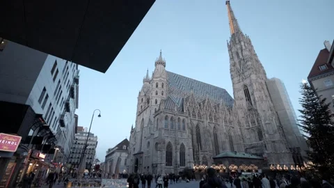 Vienna , Austria,  St. Stephan's Cathedral Autumn Day Stock Footage 165342247