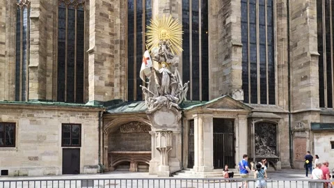 Vienna, Austria. View of the statue of St. Joanni da Capistrano. Stock Footage 267115142