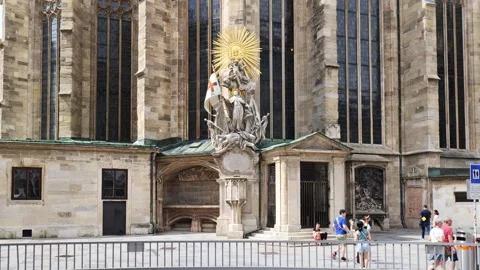 Vienna, Austria. View of the statue of St. Joanni da Capistrano. Stock Footage 267115641