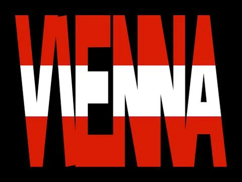 Vienna with austrian flag Stock Illustration