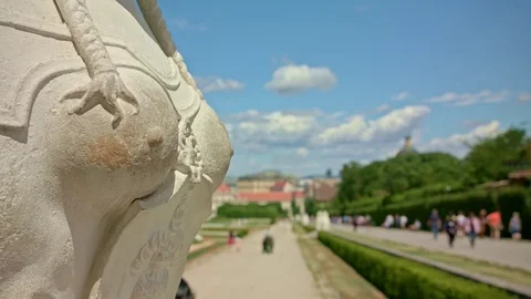 Vienna Belvedere Sphinx's breasts Stock Footage 77242735