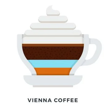 Vienna coffee mug vector flat isolated Stock Illustration