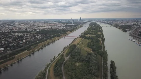 Vienna DanubeHyperlapse2 Stock Footage 95977145