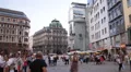 Vienna Establishing Shot Haas Haus Stephen Square Stephansplatz People Walking HD Footage