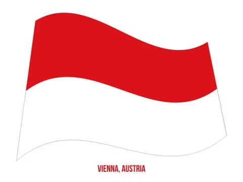 Vienna Flag Waving Vector Illustration on White Background. Stock Illustration