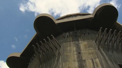 Vienna Flak tower with nice clouds Stock Footage 73664581