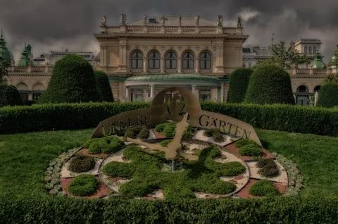 Vienna garden clock Stock Photos