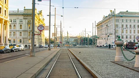 Vienna hyperlapse of tram ride Stock Footage 167680497