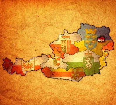 Vienna on map of austria Stockillustratie