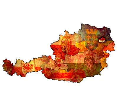 Vienna on map of austria Stockillustratie