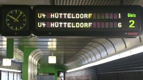 Vienna, metro station, display Stock Footage 67437564