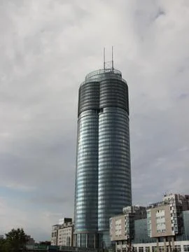 Vienna Millenium Tower Landmark in Daylight Partly Clouded Stock Photos