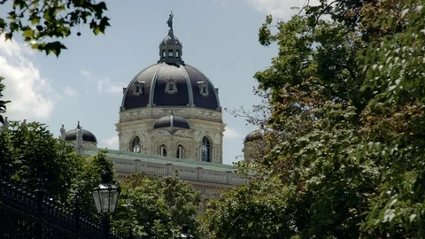 Vienna naturehistorical museum dome – long lens shot Stock Footage