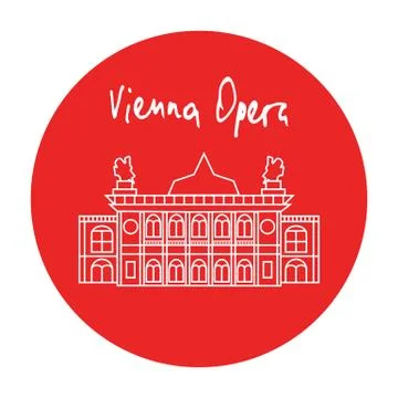 Vienna Opera house building vector Ilustração Stock