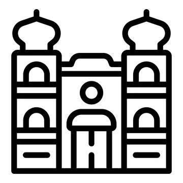 Vienna sightseeing icon outline vector. Traditional edifice exploration Ilustración de archivo
