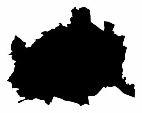 Vienna silhouette map Stock Illustration