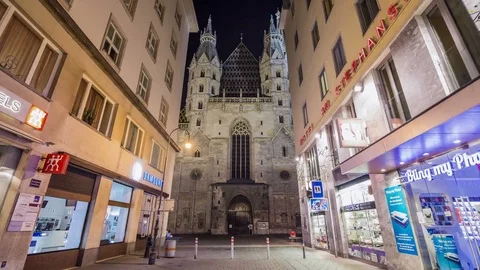 Vienna St. Stephen's Cathedral Hyperlapse Stock Footage 70544959