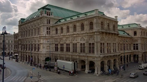 Vienna State Opera back side - Wiener Staatsoper Rückseite Stock Footage 74375328