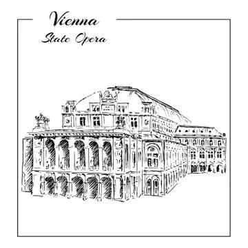 Vienna State Opera House,  Stock Illustration
